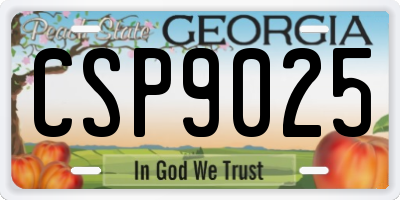 GA license plate CSP9025