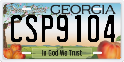 GA license plate CSP9104