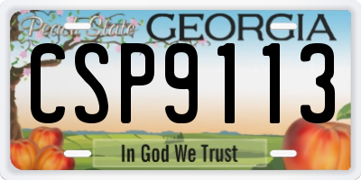 GA license plate CSP9113