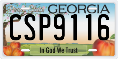 GA license plate CSP9116