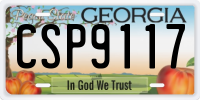 GA license plate CSP9117