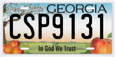 GA license plate CSP9131