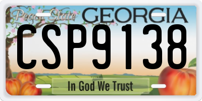 GA license plate CSP9138