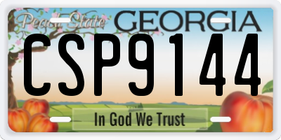 GA license plate CSP9144