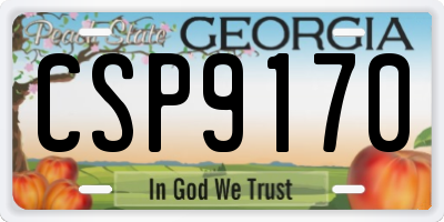 GA license plate CSP9170