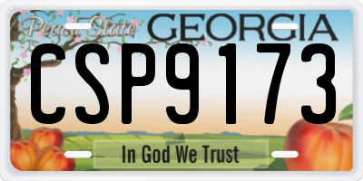 GA license plate CSP9173