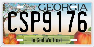 GA license plate CSP9176