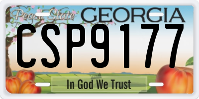 GA license plate CSP9177