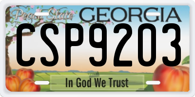 GA license plate CSP9203