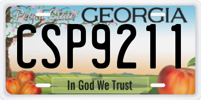 GA license plate CSP9211