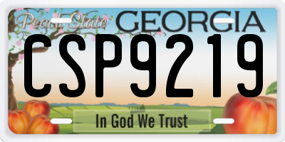 GA license plate CSP9219