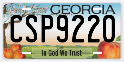 GA license plate CSP9220