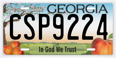 GA license plate CSP9224