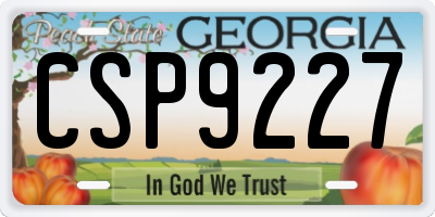 GA license plate CSP9227
