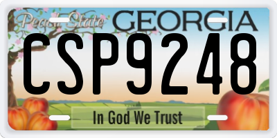 GA license plate CSP9248