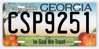 GA license plate CSP9251