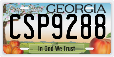 GA license plate CSP9288