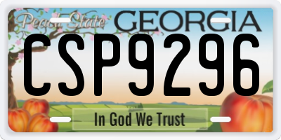 GA license plate CSP9296