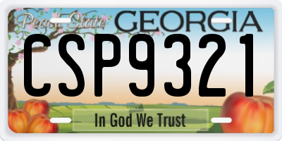 GA license plate CSP9321