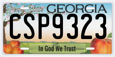 GA license plate CSP9323