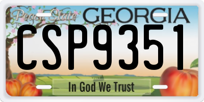 GA license plate CSP9351