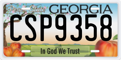 GA license plate CSP9358