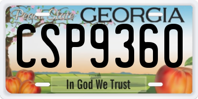 GA license plate CSP9360