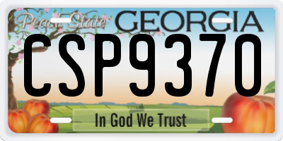 GA license plate CSP9370