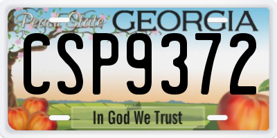 GA license plate CSP9372