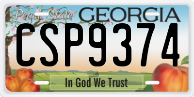 GA license plate CSP9374