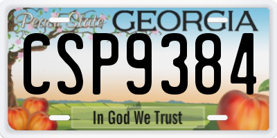 GA license plate CSP9384