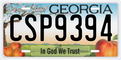 GA license plate CSP9394