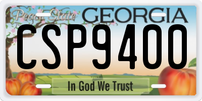 GA license plate CSP9400