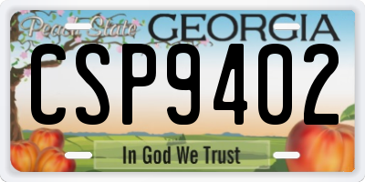 GA license plate CSP9402