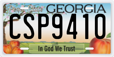 GA license plate CSP9410