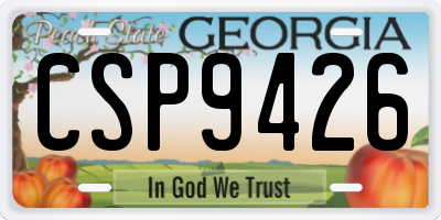 GA license plate CSP9426