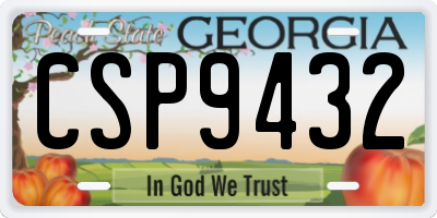 GA license plate CSP9432
