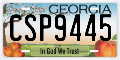 GA license plate CSP9445
