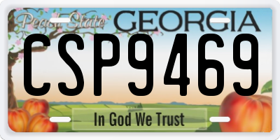 GA license plate CSP9469
