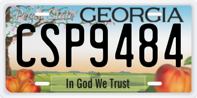 GA license plate CSP9484