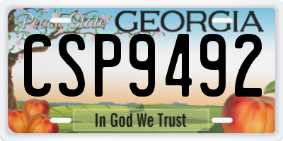 GA license plate CSP9492