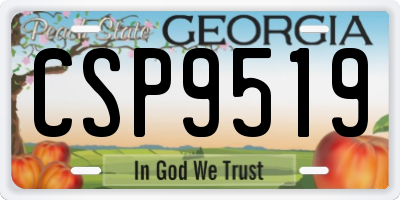 GA license plate CSP9519
