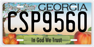 GA license plate CSP9560