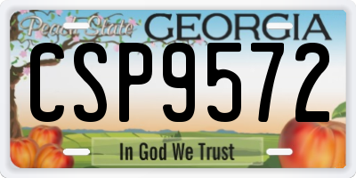 GA license plate CSP9572