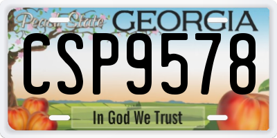 GA license plate CSP9578