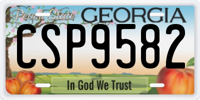 GA license plate CSP9582