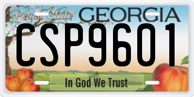 GA license plate CSP9601