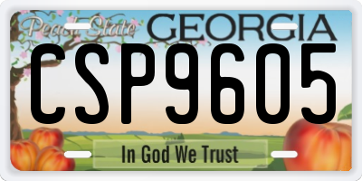 GA license plate CSP9605