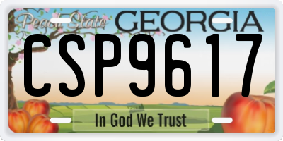 GA license plate CSP9617