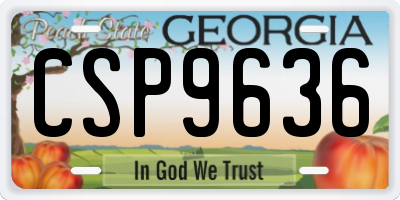GA license plate CSP9636